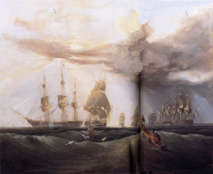 East Indiamen on the Madras Roads,Bay of Bengal